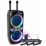 Pack enceinte karaok� 1000w usb bluetooth tws ibiza sound columba - karaoke - 4 micros sans fil vhf et ...