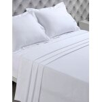 Ensemble de parure de draps - noname - 4 pièces - 100% coton - blanc - lit 2 personnes 140x190 cm Ensemble de parure de draps - noname - 4 pièces - 100% coton - blanc - lit 2 personnes 140x190 cm