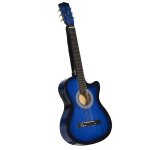 Pack guitare �lectrique - homcom - avec sac sangle corde m�diators c�ble - 965x358x85cm - bleu et noir ...