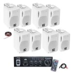 Pack hifi ampli bluetooth stro usb sd ltc mfa1200usb - bt - bl 2x50w - 4 paires mini enceintes b416 ...