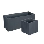 Pack jardini�re rectangulaire 100 x 40 x 435 cm + jardini�re carr�e 40 cm - gris anthracite