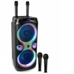 Pack karaok� enceinte 1000w usb bluetooth tws ibiza sound columba - karaoke - 2 micros sans fil vhf - ...