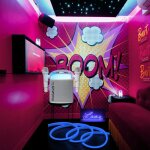 Pack karaok� enceinte portable bluetooth ibiza karahome - wh 120w aux usb sd 2 micros - �clairage effet ...