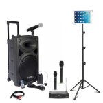 Pack karaoke enceinte portable usb bluetooth ibiza port12vhf - bt 700w 4 micros sans fil - support tablette ...
