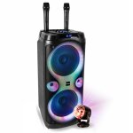 Pack karaok enceinte usb bluetooth tws 1000w ibiza sound columba - karaoke - 2 micros sans fil - boule ...