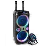 Pack karaok� enceinte usb bluetooth tws 1000w ibiza sound columba - karaoke - 2 micros sans fil - projecteur ...