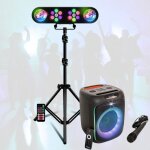 Pack karaoke sono mooving light & sound - enceinte sur batterie usb bluetooth lumineuse 180w micro - ...