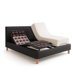 Pack lit Électrique matelas 90x190 cm - gris foncé - sommier relaxation + contour lit tissu + matelas ... Pack lit Électrique matelas 90x190 cm - gris foncé - sommier relaxation + contour lit tissu + matelas ...