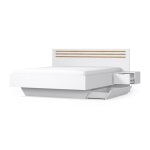 Pack lit florence ? 180x200 cm ? avec sommier + 2 tiroirs ? chevets intégrés ? blanc et chêne Pack lit florence ? 180x200 cm ? avec sommier + 2 tiroirs ? chevets intégrés ? blanc et chêne