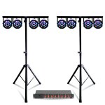 Pack lumi�re 2 pieds mooving light ml - support - djlight - 8 projecteurs par rgb dmx party - par181 ...