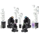 Pack lumi�re - 4 lyres led party - spot7 10w dmx - 4 machines � bulles ibiza led bubble - dream - sc�ne ...