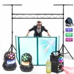 Pack lumi�re ibiza portique slb001 - facade dj - 2 lyres wash 30w dmx - machine fum�e astro par rgb leds ...