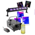 Pack machine fum�e 400w boomtonedj boof400 - barre lumi�re noire uv leduvbar6 ibiza - liquide fum�e 1l ...