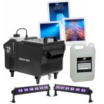 Pack machine � fum�e lourde boomtone dj cirrus1000 1000w dmx t�l�commande - liquide prosmoke5l - low ...