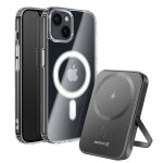 Pack magsafe iphone 13 mini avec coque bi - mati�re et powerbank 5000 mah swissten transparent