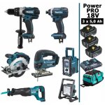Pack makita power pro 7 outils 18v : ddf458 + dtd152 + djv180 + dss610 + djr186 + dmr108 + deadml805 ...