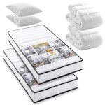 Pack manhattan - lot de 2 matelas new york mousse 90x190 cm + 2x couettes + 2x oreillers? fabriqu en ...