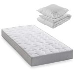 Pack matelas 90x190 cm + couette + oreiller - 330 ressorts ensachés - 5 zones de confort - 19 cm - ferme ... Pack matelas 90x190 cm + couette + oreiller - 330 ressorts ensachés - 5 zones de confort - 19 cm - ferme ...