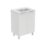 Pack meuble + lavabo ulysse + 2 portes 60cm blanc brillant - porcher - p0279wg