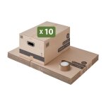 Pack and move - lot 10 cartons d�m�nagement stockage m - 60 x 40 x 30 cm - poign�es renforc�es - 1 adh�sif ...