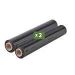 Pack and move - lot 2 rouleaux film �tirable - 300 m - noir - film d�m�nagement film emballage film palette ...