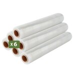 Pack and move - lot 6 rouleaux film �tirable - 300 m - transparent - film d�m�nagement film emballage ...
