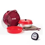 Pack omnia four + sac + 2 maniques + grille + moule en silicone + thermomètre multifonctions Pack omnia four + sac + 2 maniques + grille + moule en silicone + thermomètre multifonctions
