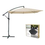 Pack parasol dport beige + dalle bton ? lgance ombre xxl et stabilit assure