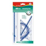 Pack petit matriel - keyroad - kr971247 - rgle 20 cm - querre 45 / 60 degrs - rapporteur 180 degrs ...