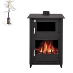 Pack poêle à bois rosa 10 bûches 50cm + kit conduit 150 - acier Pack poêle à bois rosa 10 bûches 50cm + kit conduit 150 - acier