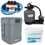 Pack pompe � chaleur piscine poolex q - line 5 + by pass universel + pompe de filtration + filtre � sable ...