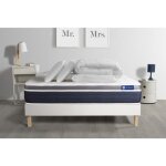 Pack prt  dormir actilatex confort matelas latex + mmoire de forme 200x200 cm + sommier kit blanc
