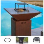 Pack printemps brasero plancha barbecue auvergnat corten simple cuve carré 62x62x76 cm - sans rangement ... Pack printemps brasero plancha barbecue auvergnat corten simple cuve carré 62x62x76 cm - sans rangement ...