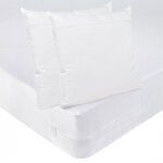 Pack protge - matelas 160x200 cm + 2 protge - oreillers 63x63 cm pour lit 2 personnes - anti - punaises ...