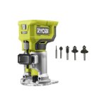 Pack ryobi - affleureuse � bois - rtr18 - 0 - 18v one + - sans batterie ni chargeur - coffret 5 fraises ...