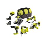 Pack ryobi complet 5 outils - 2 batteries 2. 0ah et 4. 0ah - 1 chargeur - r18ck5a - 242sl