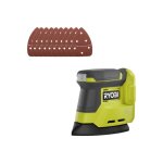 Pack ryobi - ponceuse triangulaire rps18 - 0 - 18v one + - sans batterie ni chargeur - lot de 10 feuille ...