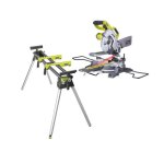 Pack ryobi scie  coupe donglets radiale lectrique - 1500w - 216mm - ems216l - support universel rls02 ...