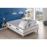 Pack sommier matelas 140 x 190 cm - hauteur 24 cm - couette et 2 oreillers - 7 zones - rversible - fabriqu ...