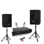 Pack sono 2 enceintes ibiza xtk10 - mkii 10 300w - ampli 2x240w amp300 - mkii - pieds support - câbles ... Pack sono 2 enceintes ibiza xtk10 - mkii 10 300w - ampli 2x240w amp300 - mkii - pieds support - câbles ...