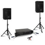 Pack sono 2 enceintes passives ibiza xtk8 - mkii 8 200w - ampli 2x240w amp300 - mkii - pieds support ...