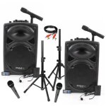 Pack sono 2 enceintes portables usb bluetooth ibiza port12vht - bt 700w 6 micros - paire supports enceintes ...
