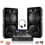 Pack sono dj 2 enceintes ibiza star212 2x1500w - ampli 2x800w amp1000 - mkii - table mixage djm250bt ...