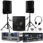 Pack sono dj 2000w gemini cdx - 2250i - table mixage djm250bt - mkii - caisson sub15a 800w - 2 enceintes ...