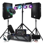 Pack sono dj 3200w mix mariage soiree fiesta dj, ampli enceintes table de mixage + 48 effets lumires ...