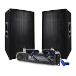 Pack sono dj bm sonic amplificateur bms2000 2000w, paire d'enceintes passives bms12 2x600w, cbles, sonorisati ...