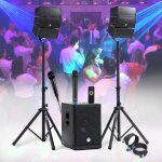 Pack sono dj complet 1000w bm sonic, 2 enceintes satellites sub 31cm usb / bluetooth 2 micros, animation, ...