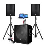 Pack sono enceinte + caisson de basses usb bluetooth + pieds + cables hp et pc offerts - pa dj sono mix ...