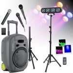 Pack sono enceinte portable autonome bluetooth ibiza port8vhf - mkii - tws usb 400w 3 micros - pied support ...
