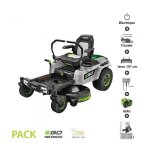Pack tondeuse autoporte zero turn coupe 107 cm 6 batteries 10ah et chargeur 1600w inclus ego zt4201e ...